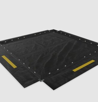 Anti-slip and absorbent black floor for folding gazebo.